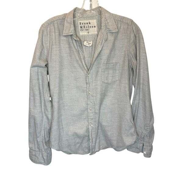 Frank & Eileen Grey Flannel Barry Tailored Button Up Shirt - Size S